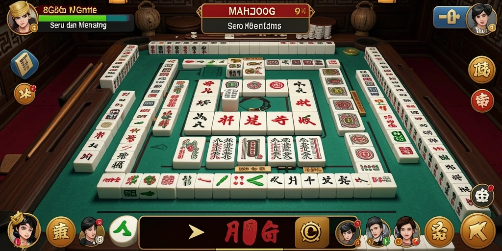 Screenshot menunjukkan gameplay Mahjong yang menarik dan penuh strategi.