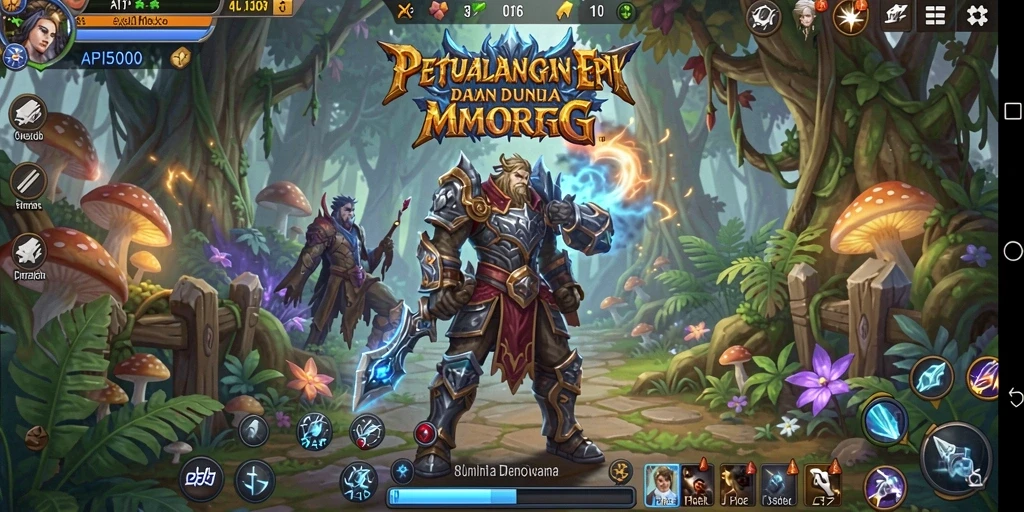 Screenshot API5000 menampilkan petualangan epik dalam dunia MMORPG yang penuh warna.