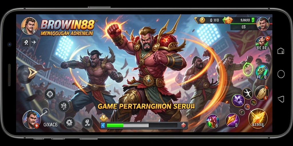 Screenshot gameplay BROWIN88 menampilkan ketegangan pertarungan.