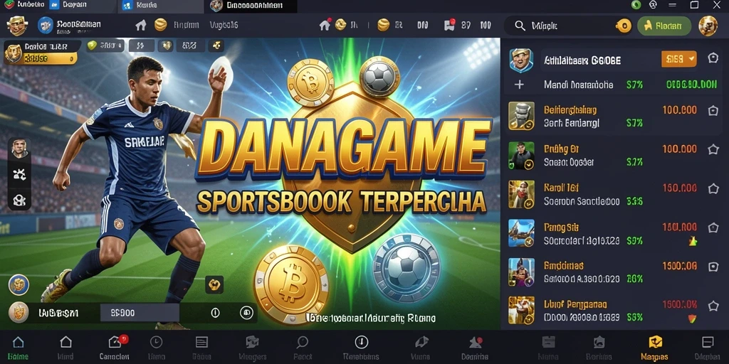 Menampilkan gameplay taruhan yang menarik pada aplikasi Sportsbook DANAGAME.
