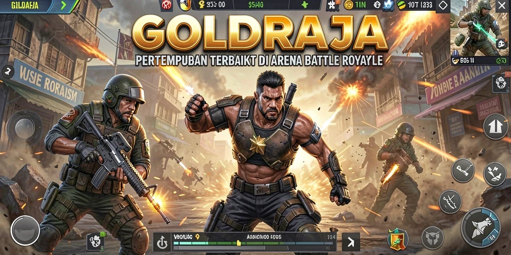 Gameplay seru dalam pertempuran Battle Royale di GOLDRAJA.
