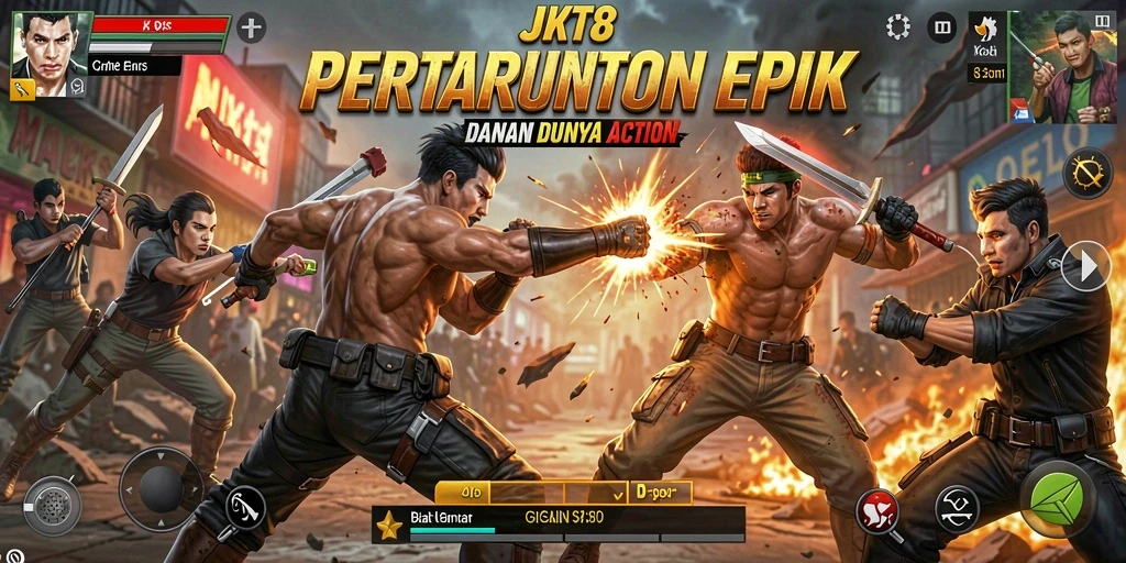 Screenshot gameplay JKT8 yang menampilkan aksi seru dan grafis yang menawan.