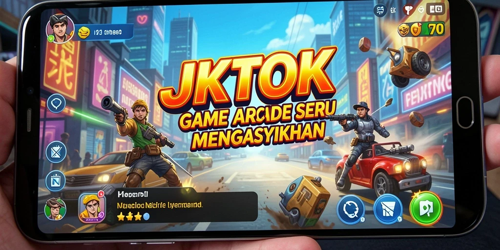 Tampilan gameplay JKTOK yang penuh aksi dan keseruan dalam arcade.