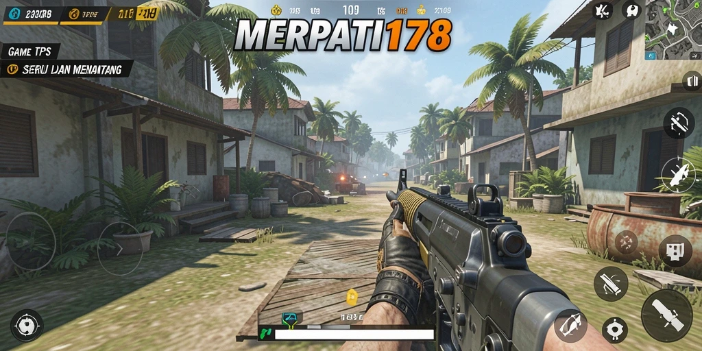 Screenshot menunjukkan aksi mendebarkan dalam MERPATI178.
