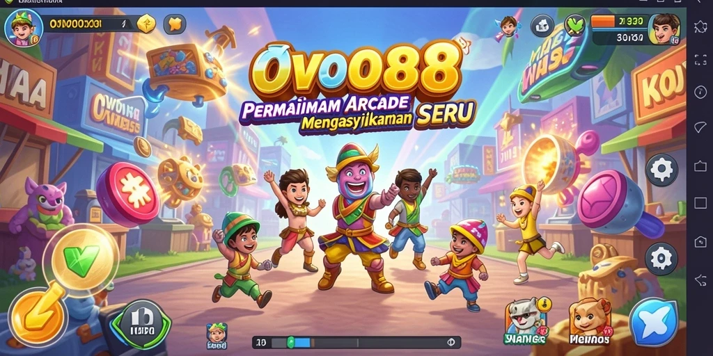 Tampilan gameplay OVO88 yang dinamis dan penuh warna.