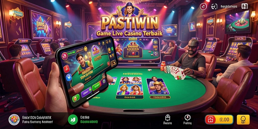Tampilan menarik dari gameplay PASTIWIN dalam aksi Live Casino.