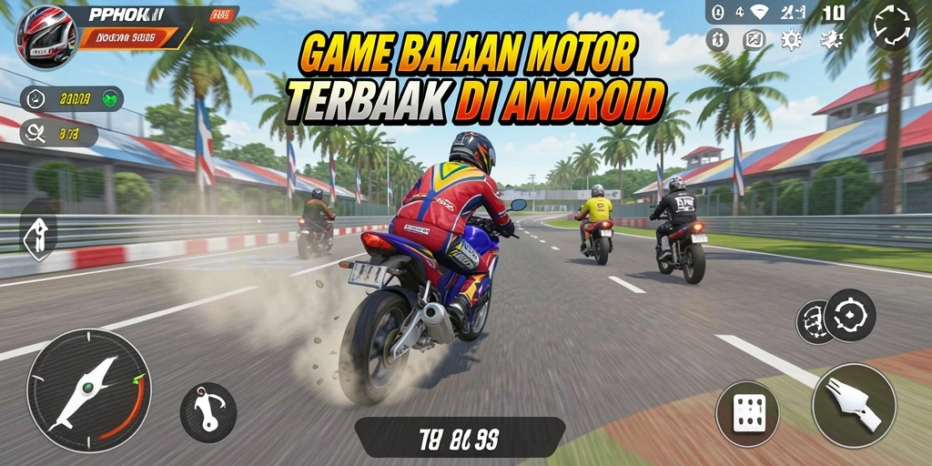 Gameplay seru PPHOKI dengan balapan motor cepat.