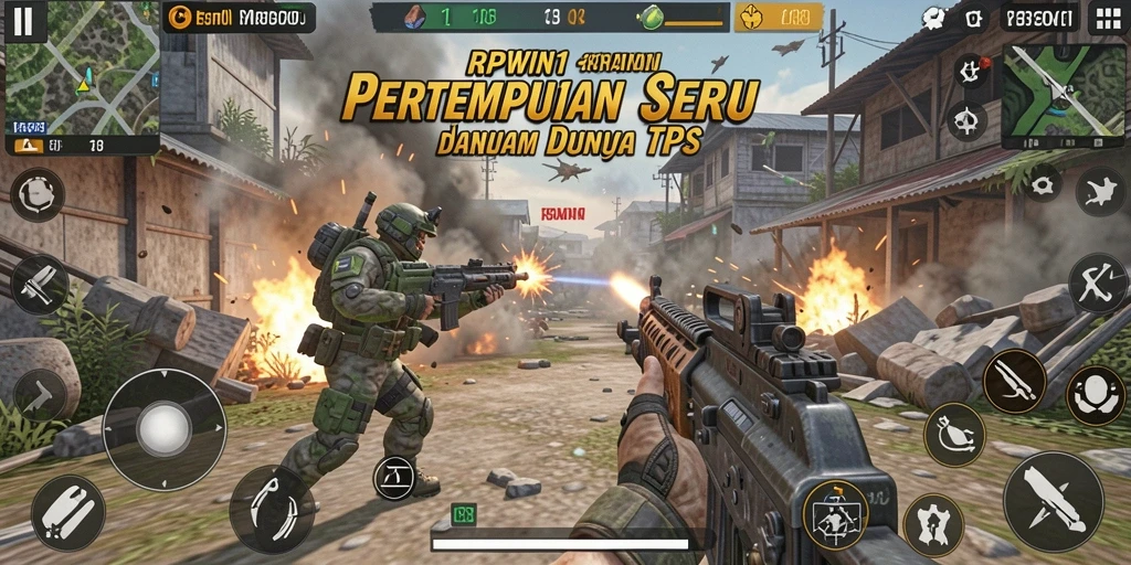 Tampilan seru gameplay TPS RPWIN1 dengan aksi pertempuran intens.