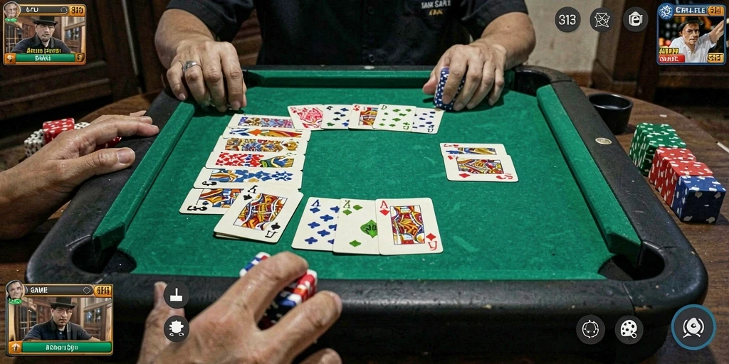 Screenshot gameplay <strong>S13</strong> yang menunjukkan suasana seru saat bermain Gaple.