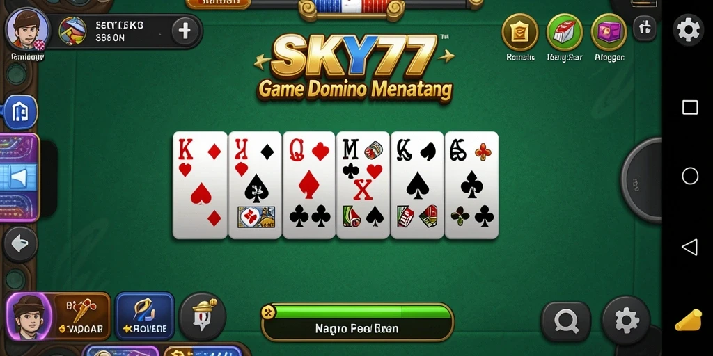 Screenshot utama dari gameplay Domino yang menampilkan suasana permainan yang menantang.