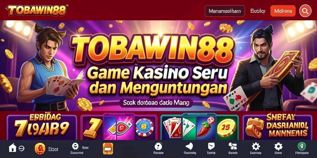 Screenshot utama TOBAWIN88 menunjukkan gameplay kasino yang seru.