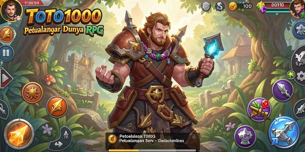 Tampilan gameplay seru dari TOTO1000 dengan karakter dan monster fantastis.