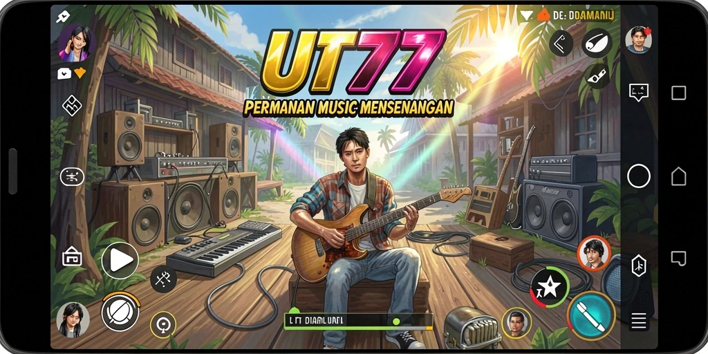 Screenshot UT77 menunjukkan gameplay yang aktif dan menyenangkan dengan musik yang menggugah semangat.