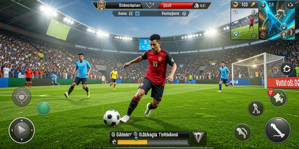 Tampilan gameplay V21 yang seru dan interaktif dalam olahraga.